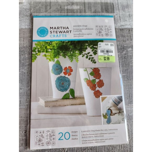 NEW Martha Stewart - Paintable Clings Flowers + Retired - Lot of 4 NEW #31 - Picture 5 of 11